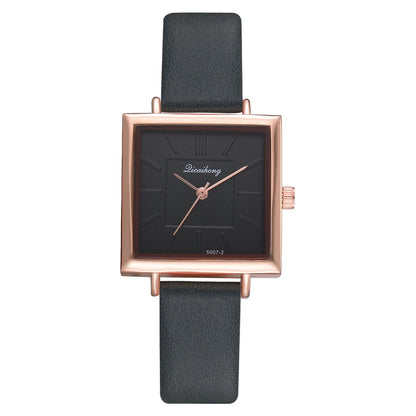 Square Women Bracelet Watch – Crystal Leather Quartz Wristwatch
