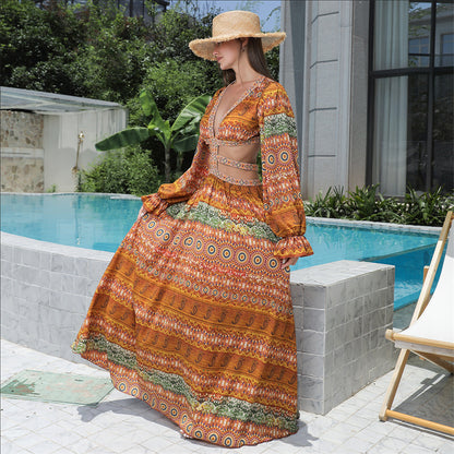 Women’s Floral Large Hem Maxi Dress
