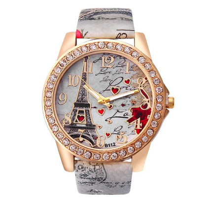 Vintage Paris Eiffel Tower Women’s Quartz Watch – Fashion Wristwatch