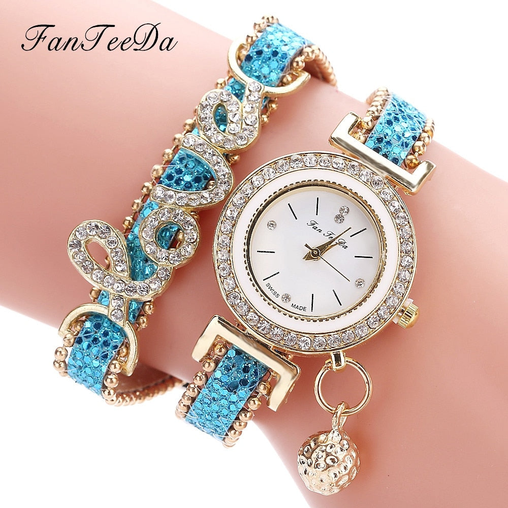 FanTeeDa Women’s Rhinestone Bracelet Watch – Fashion Quartz Wristwatch