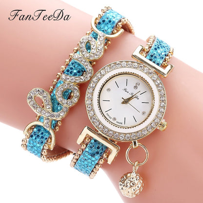 FanTeeDa Women’s Rhinestone Bracelet Watch – Fashion Quartz Wristwatch