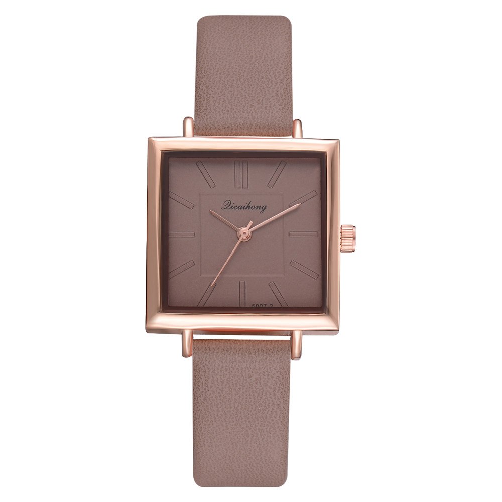 Square Women Bracelet Watch – Crystal Leather Quartz Wristwatch
