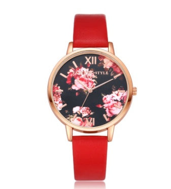 Rose Gold Women’s Leather Strap Watch – Love Heart Quartz Fashion Watch