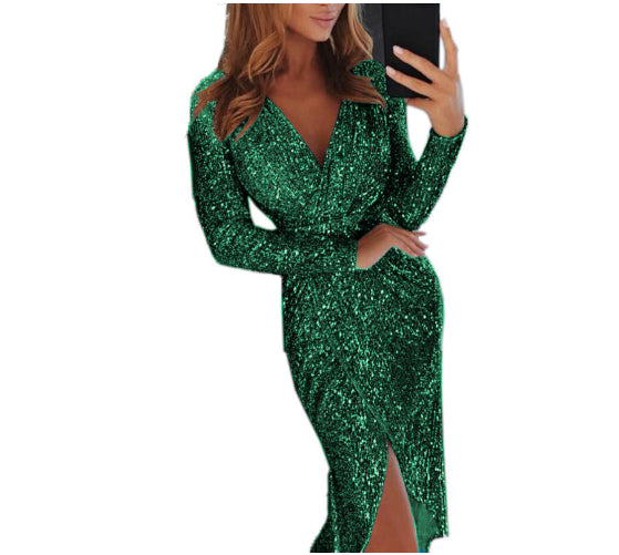 Women’s Slim Fit Long Sleeve Midi Bodycon Dress