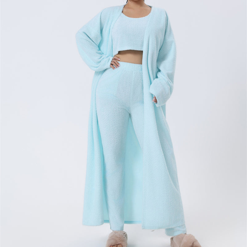 Women’s Cozy 3 Piece Pajama Set – Warm Lounge Wear Matching Set