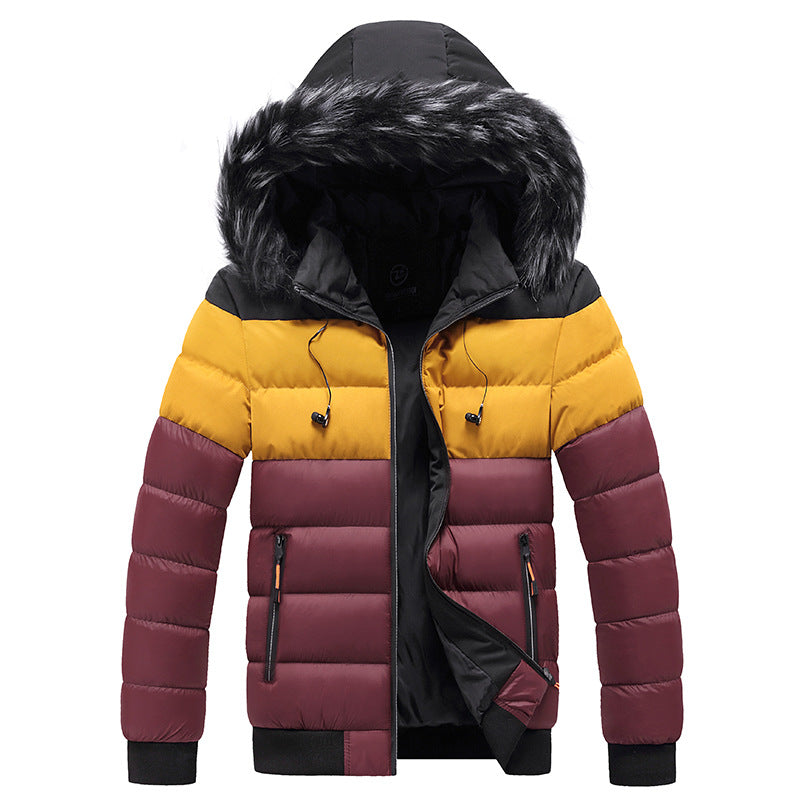 Men’s Splicing Down Jacket – Warm Winter Puffer Coat UK