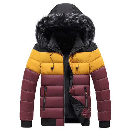 Men’s Splicing Down Jacket – Warm Winter Puffer Coat UK