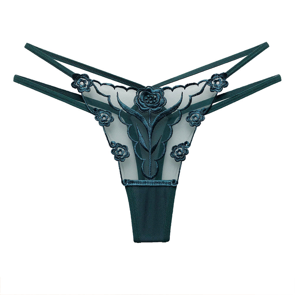 Women’s Lace Thong – Floral Embroidered Underwear