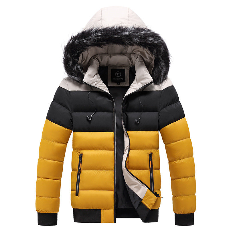 Men’s Splicing Down Jacket – Warm Winter Puffer Coat UK
