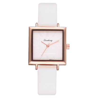 Square Women Bracelet Watch – Crystal Leather Quartz Wristwatch