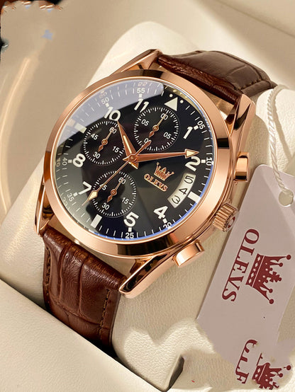 OLEVS Luxury Men’s Quartz Watch – Waterproof Fashion Wristwatch