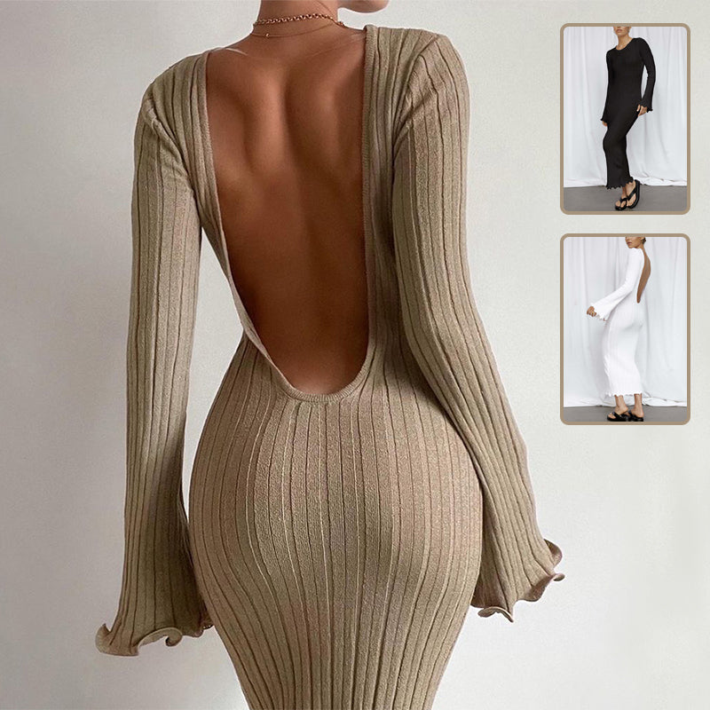 Women’s Slim Knit Maxi Dress – Elegant Party Long Dress