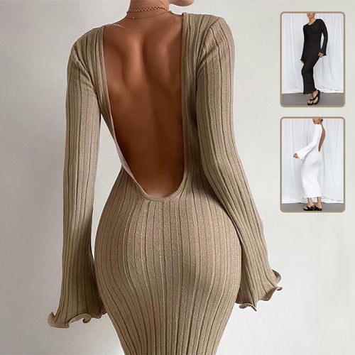 Women’s Slim Knit Maxi Dress – Elegant Party Long Dress