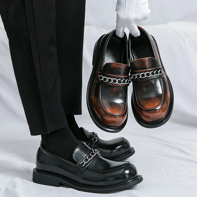 Belvedere Chain Leather Loafers