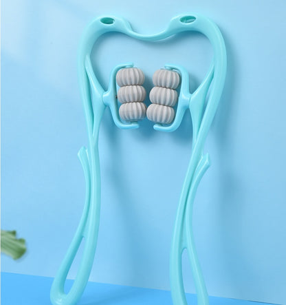 Six Wheel Neck Massager Roller – Multifunctional Manual Massage Tool