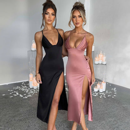 Sexy Spaghetti Strap Bodycon Dress Women  Slim Fit Party Dress