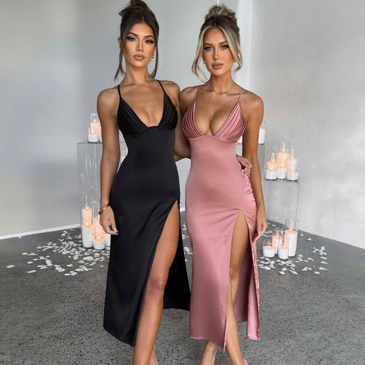 Sexy Spaghetti Strap Bodycon Dress Women  Slim Fit Party Dress