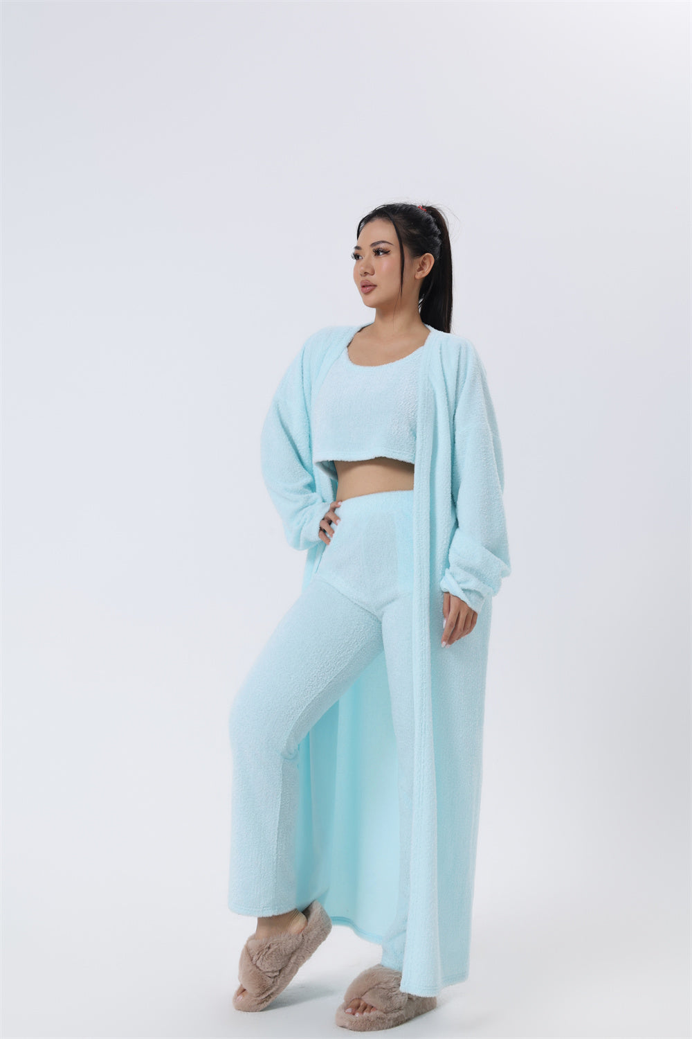 Women’s Cozy 3 Piece Pajama Set – Warm Lounge Wear Matching Set