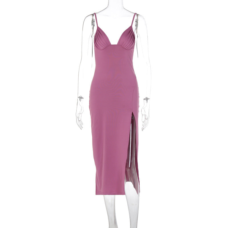 Sexy Spaghetti Strap Bodycon Dress Women  Slim Fit Party Dress