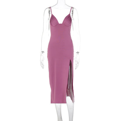 Sexy Spaghetti Strap Bodycon Dress Women  Slim Fit Party Dress