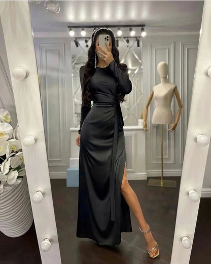 Waist Fitting Irregular Dress – Slim Elegant Party Dress