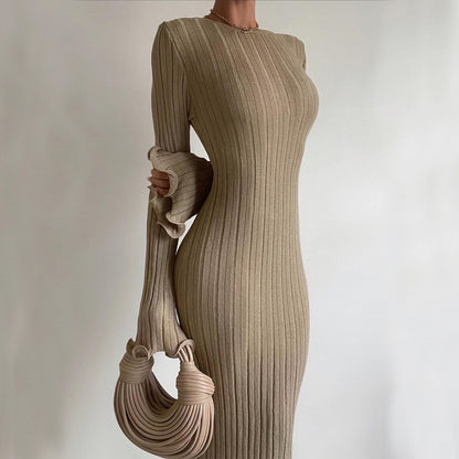 Women’s Slim Knit Maxi Dress – Elegant Party Long Dress