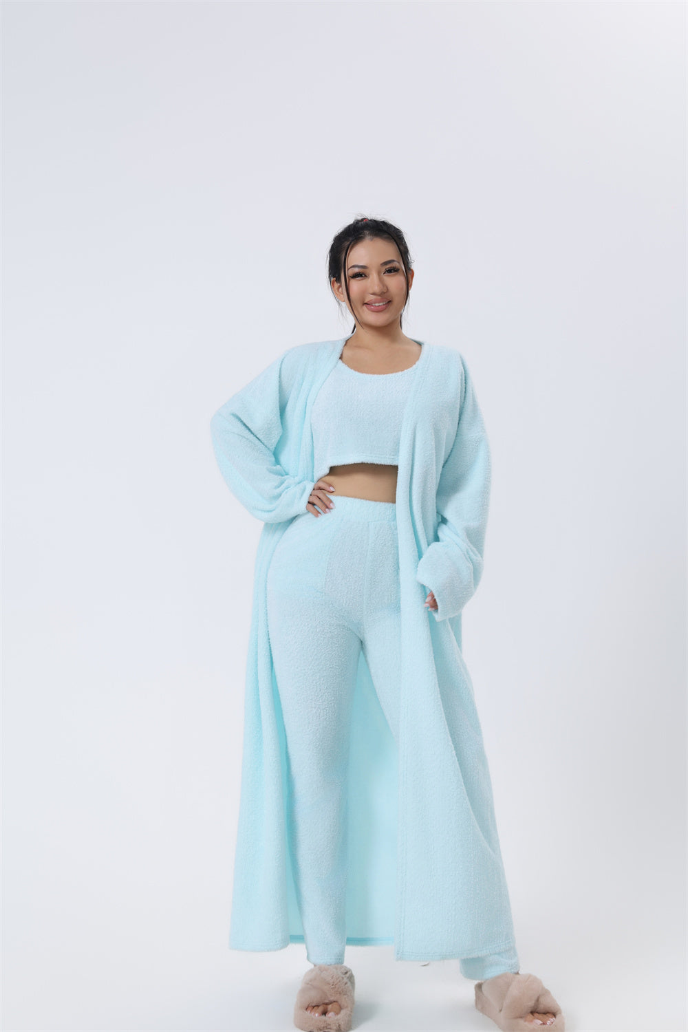 Women’s Cozy 3 Piece Pajama Set – Warm Lounge Wear Matching Set