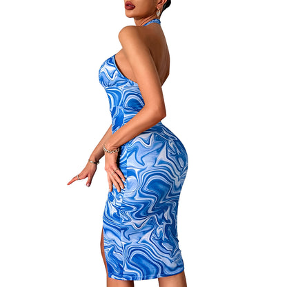 Women’s Halterneck Dress – Open Back Summer Dress
