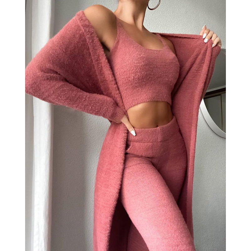 Women’s Cozy 3 Piece Pajama Set – Warm Lounge Wear Matching Set