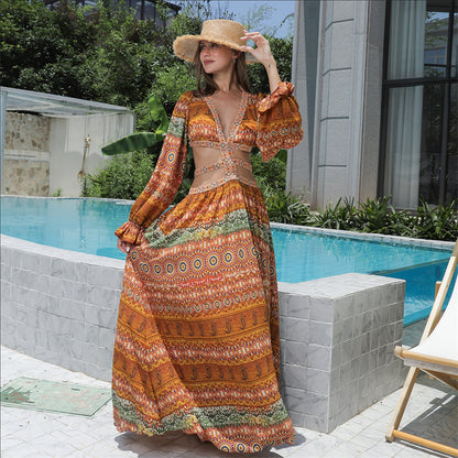 Women’s Floral Large Hem Maxi Dress