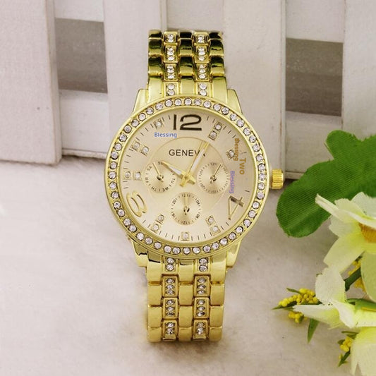 Exquisite Rhinestone Wrist Watch – Luxury Fashion Quartz Watch for Women