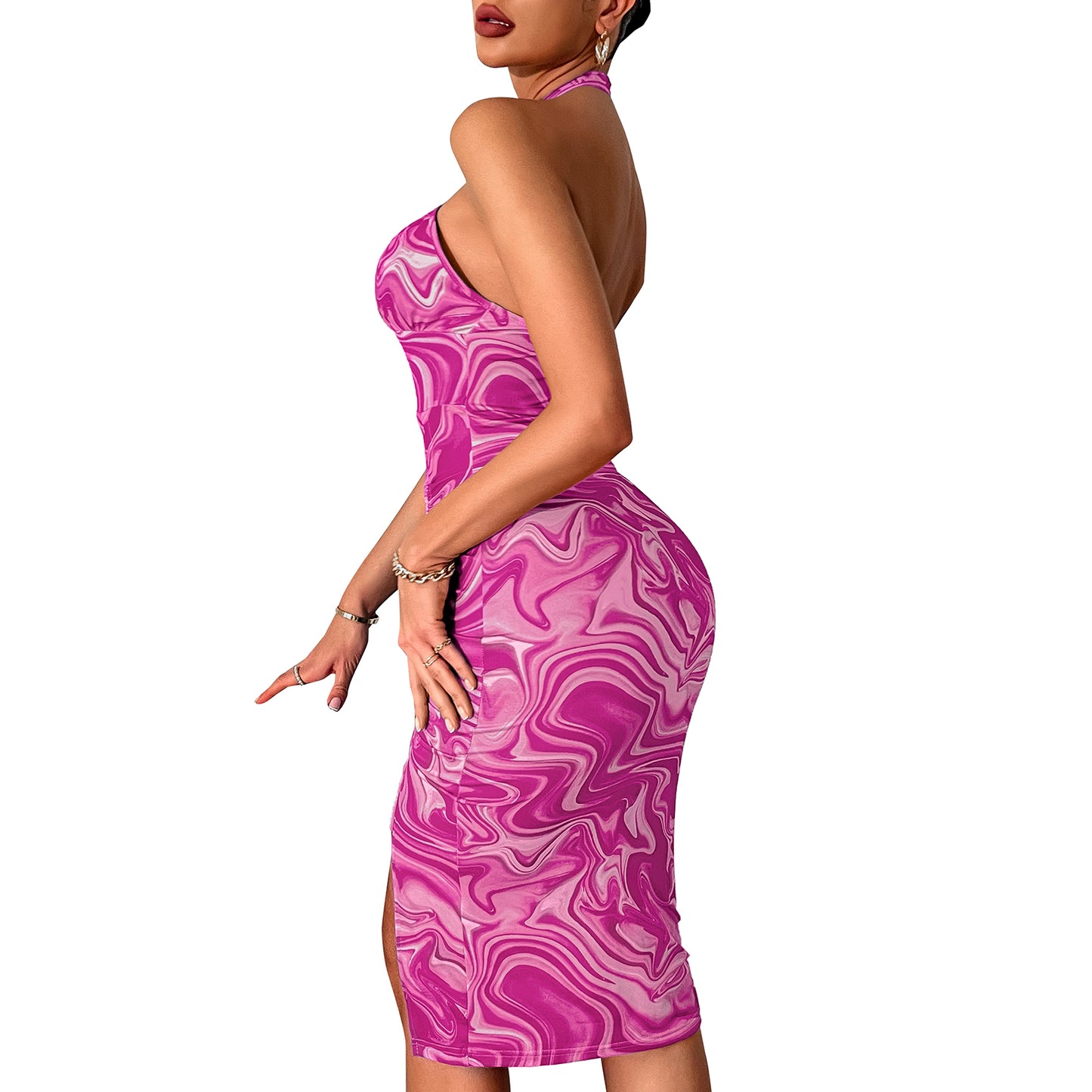 Women’s Halterneck Dress – Open Back Summer Dress