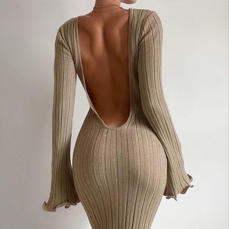 Women’s Slim Knit Maxi Dress – Elegant Party Long Dress