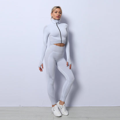 3-Piece Women’s Gym Set | Seamless Yoga Leggings & Sports Bra