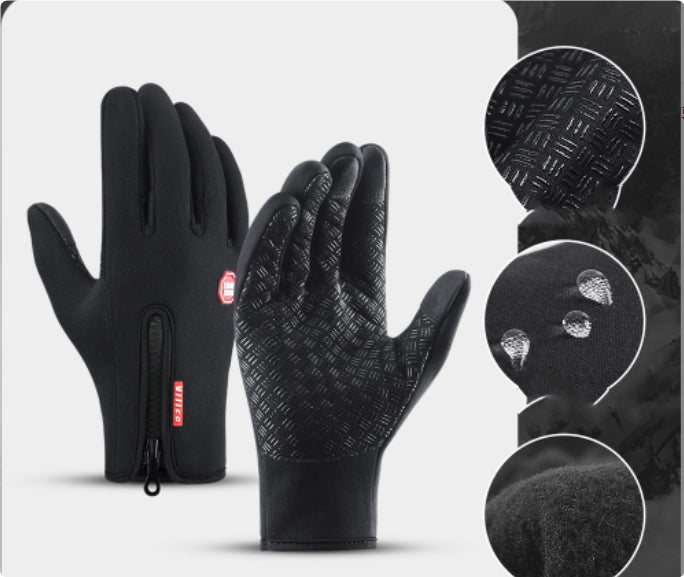 Winter Touch Screen Motorcycle Gloves – Waterproof Fleece Riding Gloves