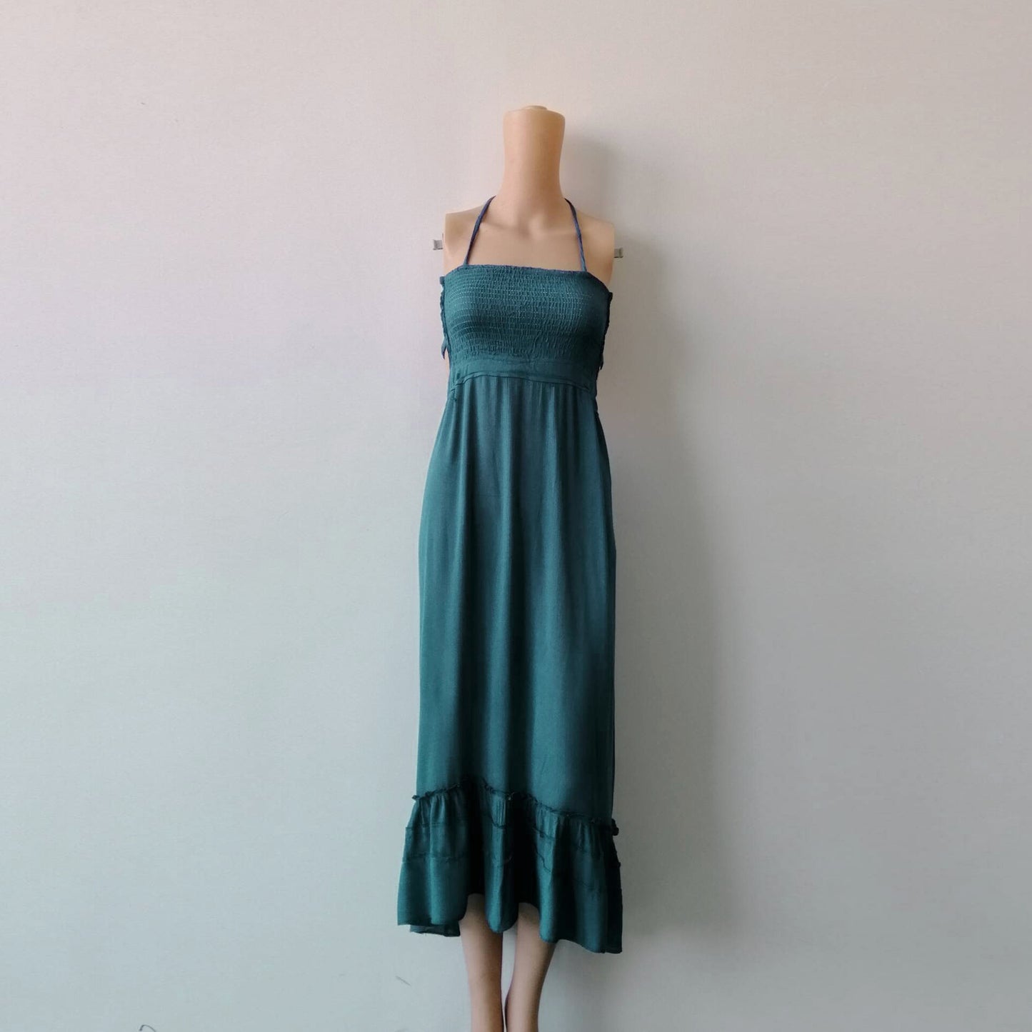 Backless Bohemian Beach Maxi Dress – 100% Cotton Summer Sundress