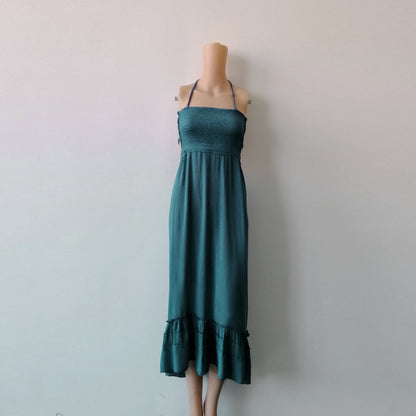 Backless Bohemian Beach Maxi Dress – 100% Cotton Summer Sundress