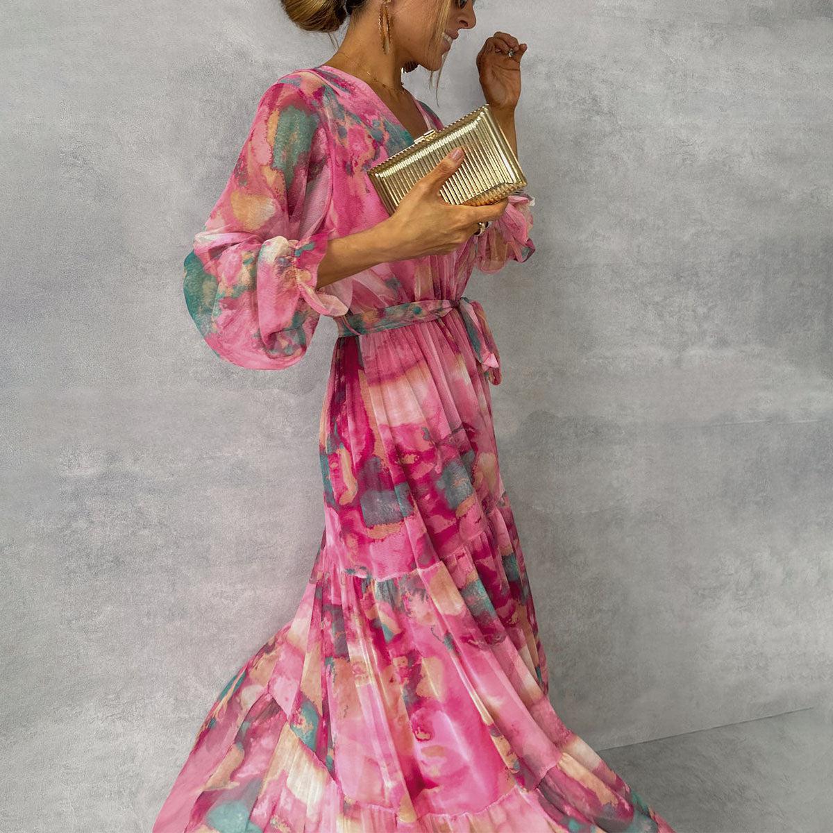 Women’s Floral Chiffon Maxi Dress