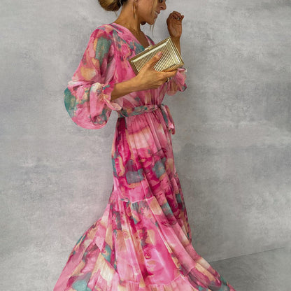 Women’s Floral Chiffon Maxi Dress