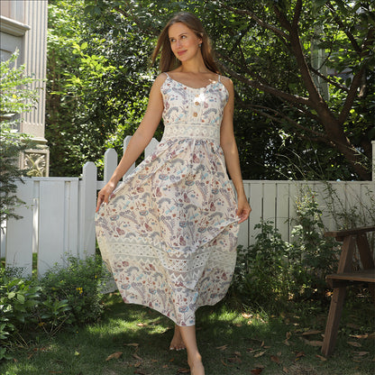 Women’s Sleeveless Suspender Floral Dress