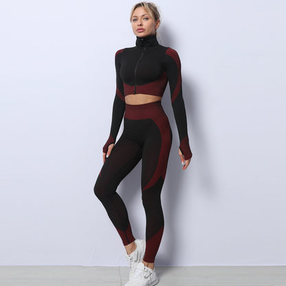3-Piece Women’s Gym Set | Seamless Yoga Leggings & Sports Bra