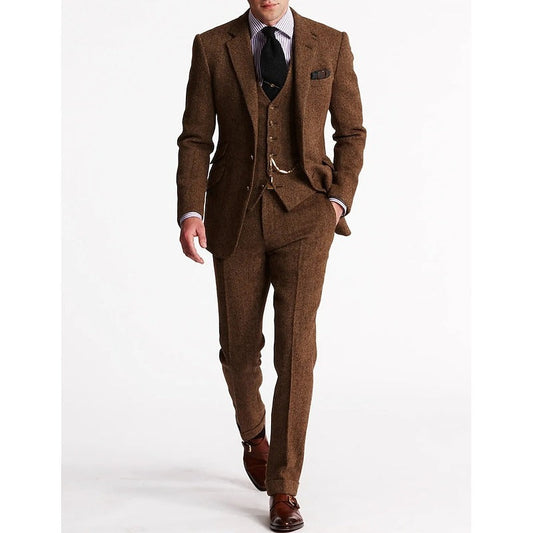 Herringbone Wool 3-Piece Suit